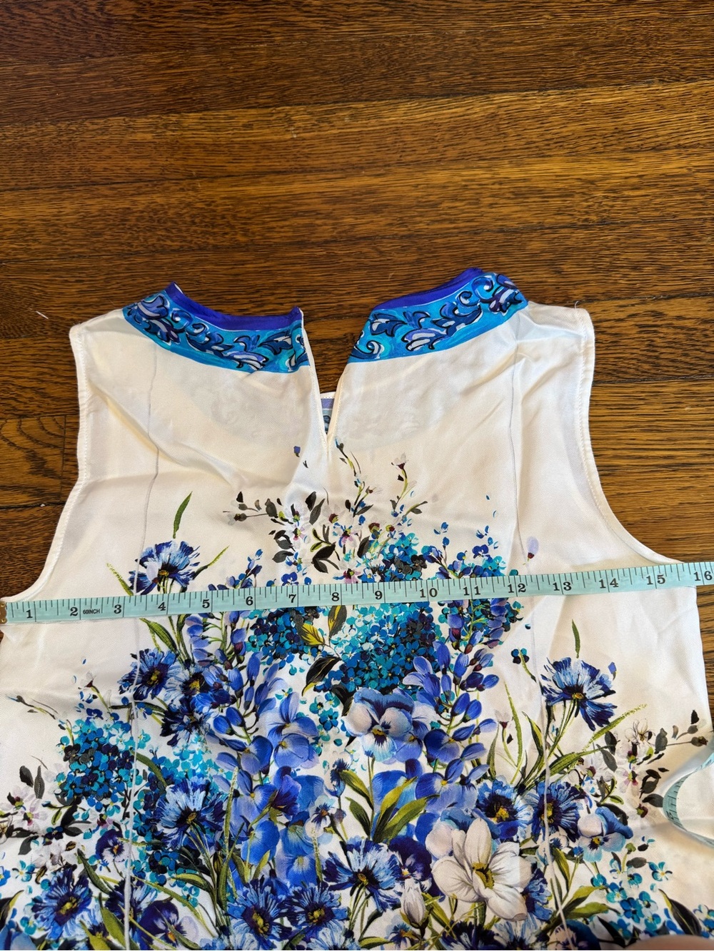 Dolce&Gabbana blue silk majolica Sleeveless Floral Vase Print blouse top IT 38 - Picture 9 of 13